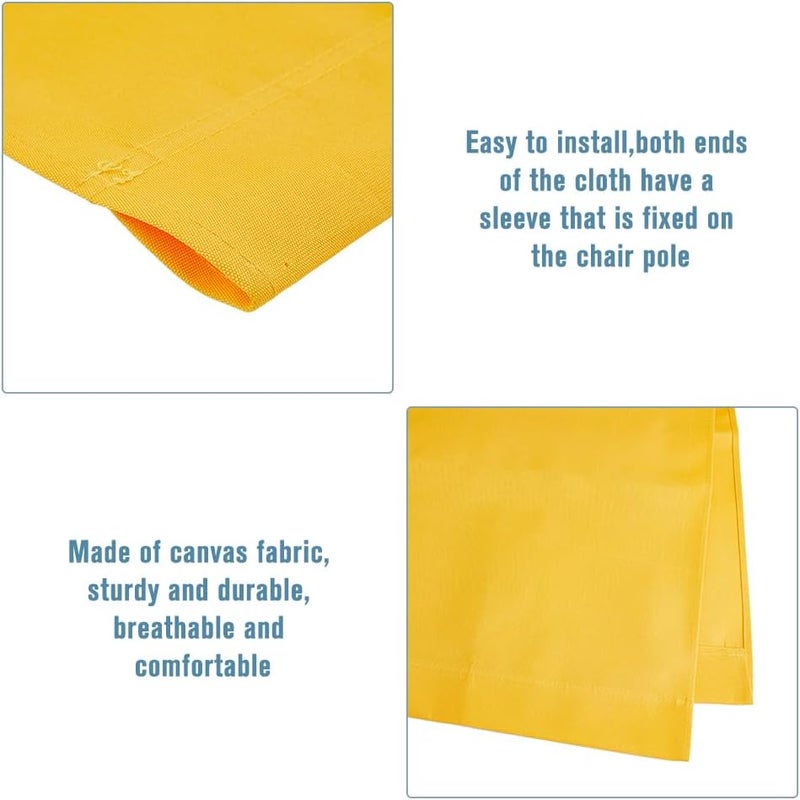 Hobbspring 45x16.92 Inch Beach Chair Replacement Fabrics Sling Chair Replacement Canvas Yellow Patio Sling Chairs Cloth Outdoor Folding Chair Fabric for Home Beach Chair Garden Courtyard - Image 4